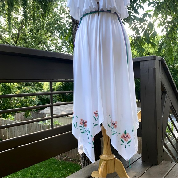 70s Vintage Handkerchief Hem Disco Summer Dress - Picture 7 of 10